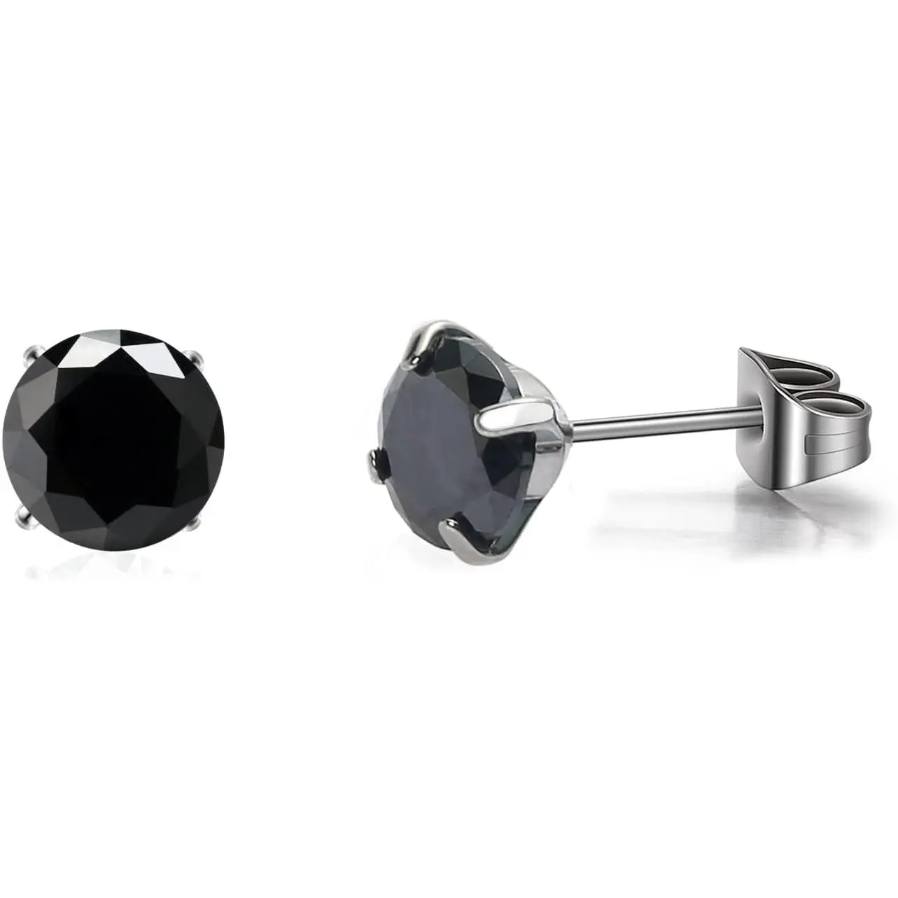 Titanium Earrings Cubic Zirconia Stud Earring for Women, 2mm-6mm CZ Implant Grade Titanium Stud Earrings for  Ears