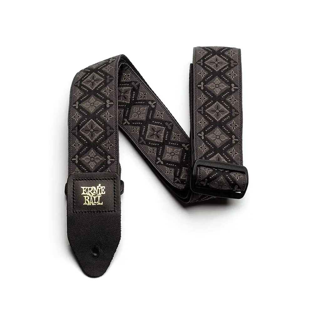 Classic Jacquard Guitar Strap/Bass Strap - Regal Black