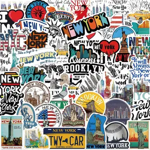 New York City Building Sticker, 50/1000pcs Vintage Self Adhesive Decorative Stickers, DIY Decals for Water Bottle, Laptop, Phone Case, Scrapbooking, Journal Making, Ornaments