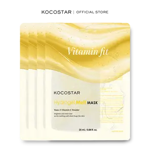 [Kocostar] Vitamin Fit Hydrogel Melt Mask | Patented Eucalyptus Lyocell Mask | Formulated with Vitamin C and Yuzu Extract | Enhances Skin Tone | Hypoallergenic (4 pack)