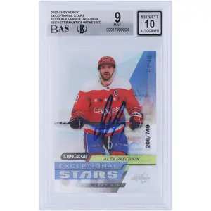 Alexander Ovechkin Washington Capitals Autographed 2020-21 Upper Deck Synergy Exceptional Stars #ES-15 #/749 Beckett Fanatics Witnessed Authenticated 9/10 Card - Fanatics Authentic Certified