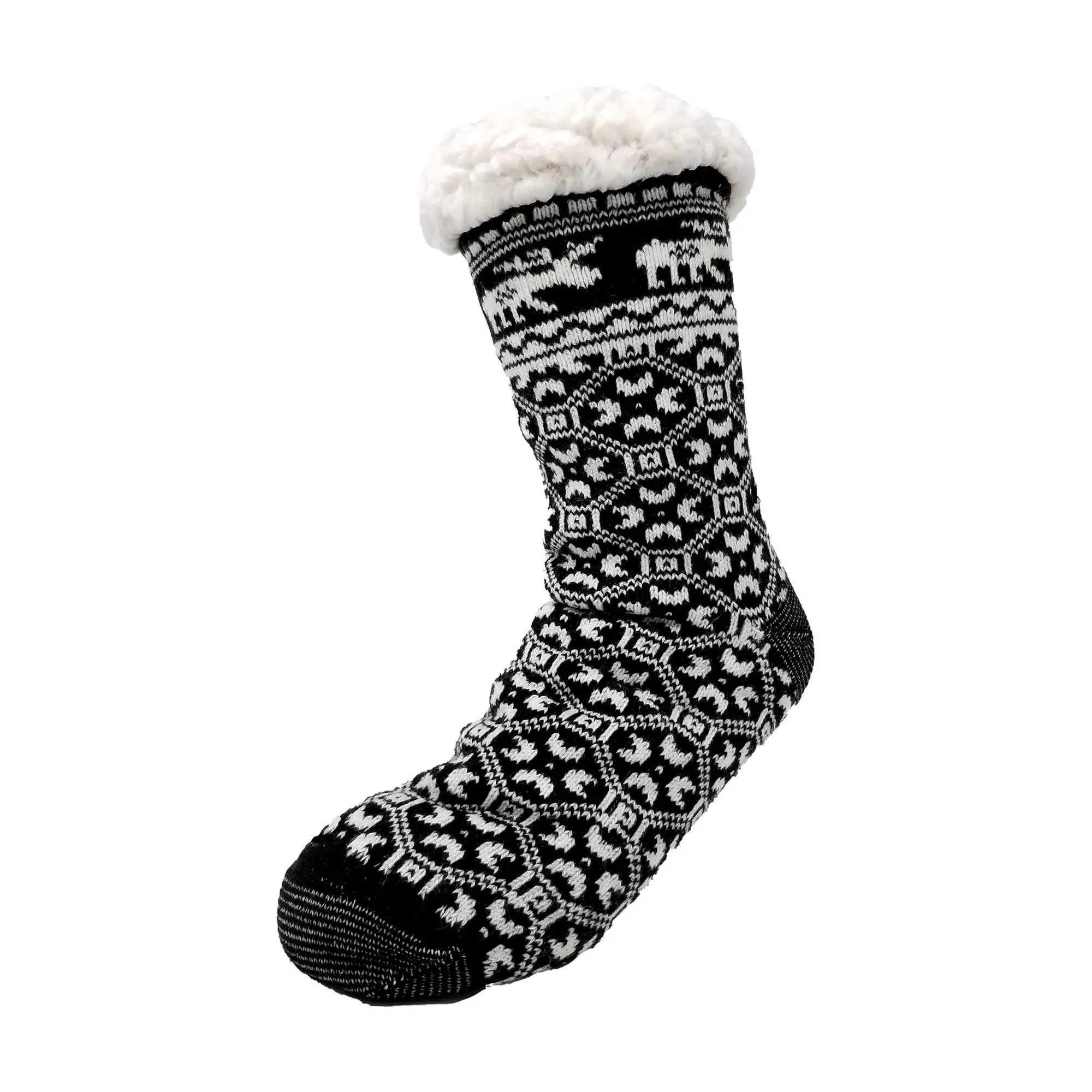 Gaahuu Women's Moose Cabin Sock with Faux Shearling Lining