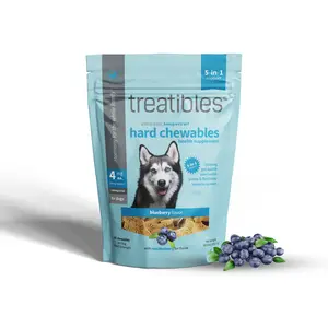 Treatibles  Blueberry Flavored Hard Chewable Calming Supplement for Dogs, 4-mg, 45 count