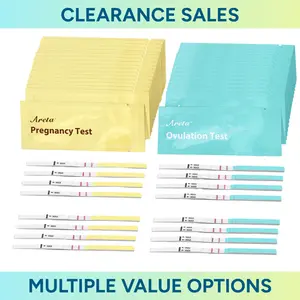Areta Ovulation & Pregnancy Test Strips Combo Kit, LH and hCG Test for TTC Women, Powered by Premom App - Affordable Value Packs, Exp: Nov 2026