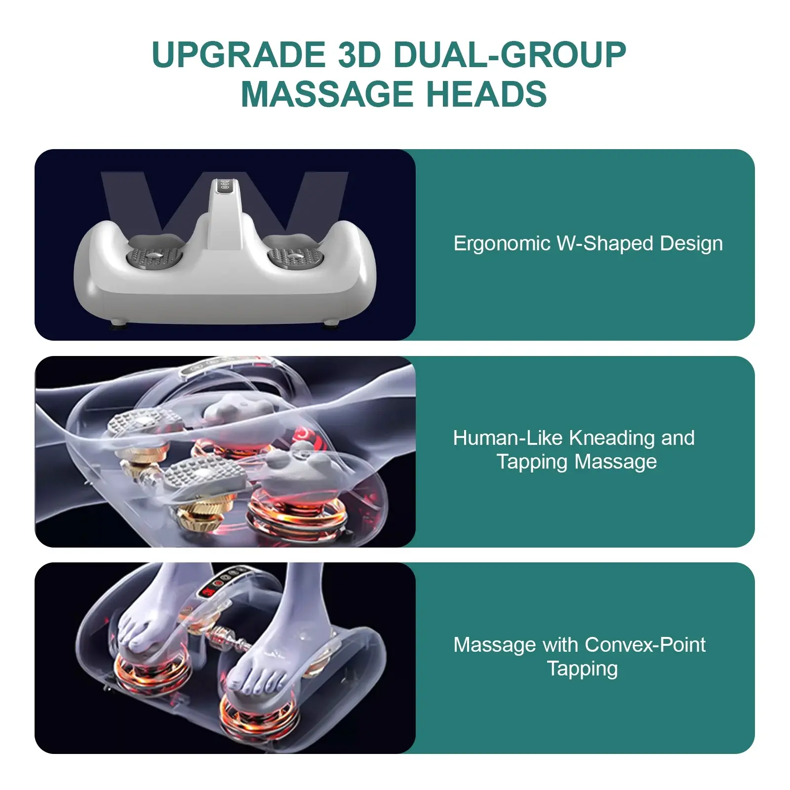 Foot Vibration Massager with Heat Option for Calf and Foot Therapy -  Multi-Function Shiatsu, Rolling, and