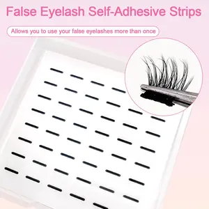 Self-Adhesive Eyelash Strips, Waterproof False Lashes Glue-Free, Reusable 6mm Long, 144 Pcs, No Glue Needed, Makeup