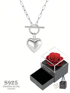 S925 Sterling Silver Simple Heart Design Pendant Necklace for Women & Girls, Fashion Jewelry for Party, Daily Decor, Trendy All-match & Exquisite Jewelry for Birthday Gift, Valentine's Day, Gift for Her