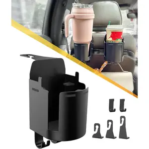 3.7" Headrest Cup Holder For Back Seat With Large Capacity, Multifunctional Hook For Car Seat Back With Cup Holder, 3 in 1 Back Seat Cup Holder For Car Travel Accessories