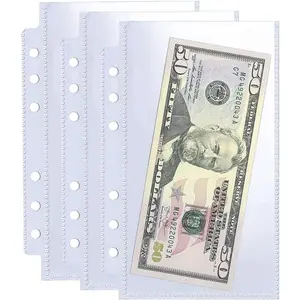 30 Pack 60 Pockets A6 Budget Binder Sleeves, Ultra-Clear Cash Binder Pockets, Double Sided,Top Loading Sheet Protector for Budget Papers, Currency Collection,Tickets,Coupons and 3.5x5 Photos