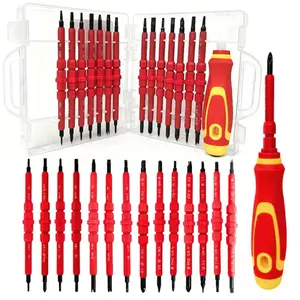 Home Screwdriver Set Multi-Function Electrician Repair Tool, Cross and Flat Head Strong Magnet Phillips Hex Driver Chrome Vanadium Steel Hand Tools