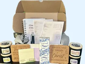 Faith Care Box | Christian Gift Set | Devotional Gift Box | Encouragement Box | Bible Verse Stationery | Self Care Gift for Women