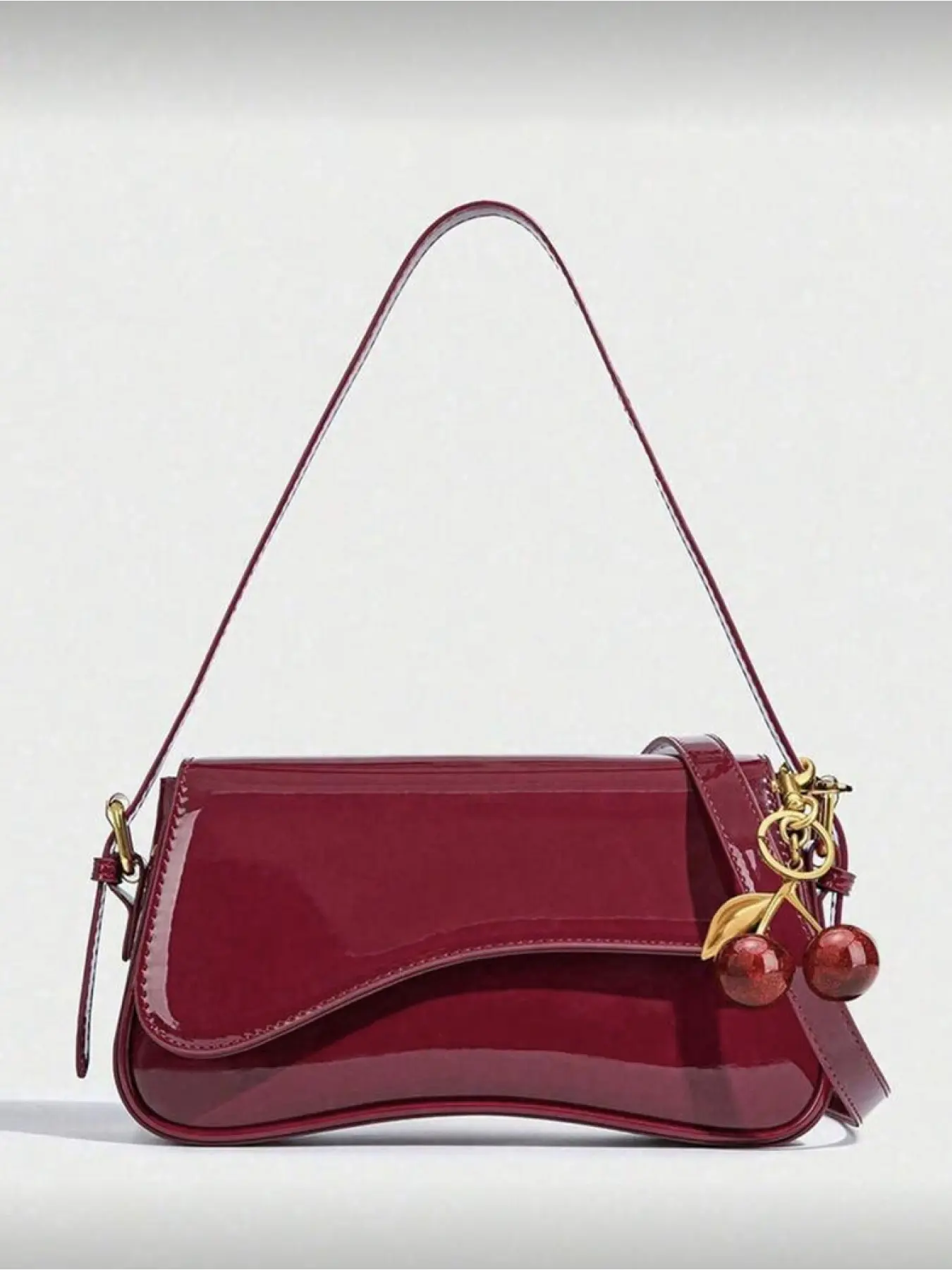 Patent Leather Classic Flap Shoulder Bag with Adjustable Strap, Minimalist Glossy Design, Daily Versatile Handbag for Women, Crossbody Purses, Classic Casual Crossbody Bag for Spring Summer Dating Shopping Gift, Crossbody Shoulder Purse