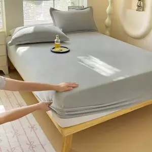 Warm Velvet Fitted Bed Sheet With 360 Elastic Band Mattress Protector Cover Coral Fleece Bedspreads for Single Double Bedsheet