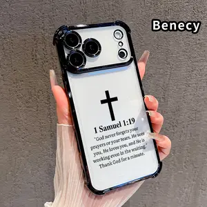 Divine Assurance Pattern Phone Case Suitable for iPhone 17 Pro Max 16 15 Plus Air 14 13 12 11 E Four Corner Air Cushion Anti Drop Transparent Full Coverage Cover