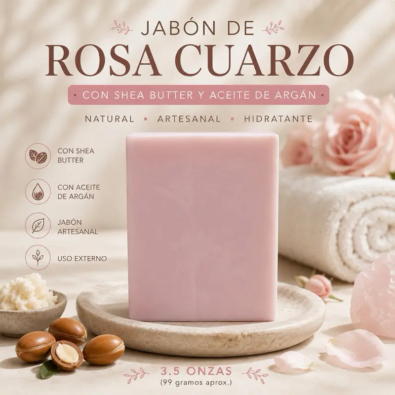 Zuiima Pink Quartz with Argan oil’s and shea butter 3.50 oz soap, cleanser, bar, cleansing bar, cosmetic  Daily
