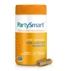 Himalaya PartySmart, One Capsule for a Better Morning, Plant-Based Liver Support for a Better Morning After Drinking, Clinically Studied, Non-GMO Project Verified, 28 Capsule Larger Size