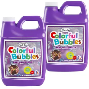 Lulu Home 2 Packs Bubble Concentrated Solution 1 L/ 33.8 OZ Bubble Refill Solution for Kids Bubble Machine Giant Bubble Wand Bubble Blower Toys Birthday Party Favors (Purple Bottle)
