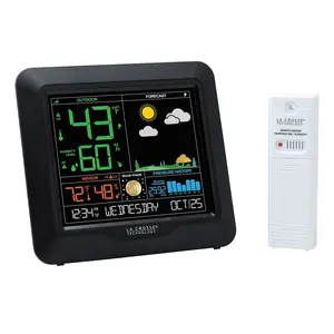 Color Forecast Station - Large Display, Temperature/Humidity Alerts, Seasonal Scenes - Indoor/Monitoring, HI/LO Records, Barometric Pressure - Time, DST Updates