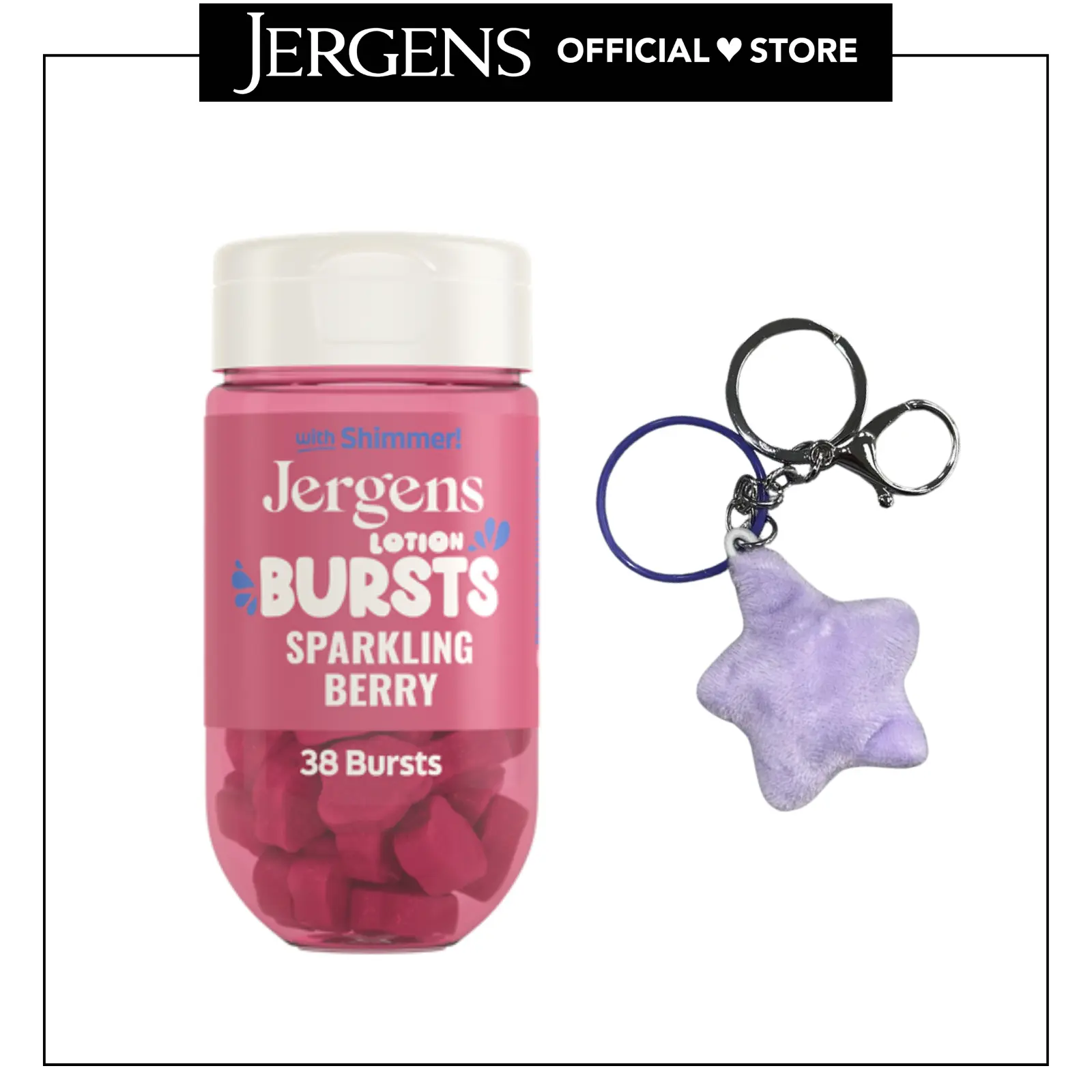 Jergens Lotion Bursts Sparkling Berry with Shimmer - 38 Berry Shaped Bursts