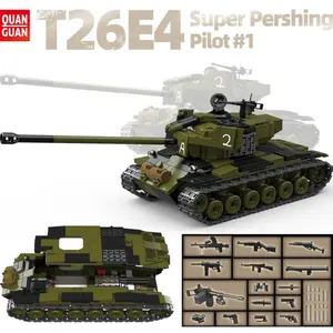 T26E4 Ww2 US Army Super Pershing Medium Tank World War II  Building Blocks Ruins Block Model Bricks Collection Model for Child