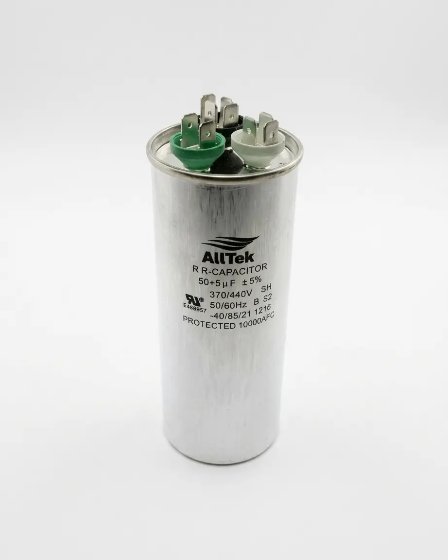 Alltek 50+5uf MFD 370-440V HVAC Dual Round Run Capacitor Alltek 50+5uf MFD 370-440V HVAC Dual Round Run Capacitor