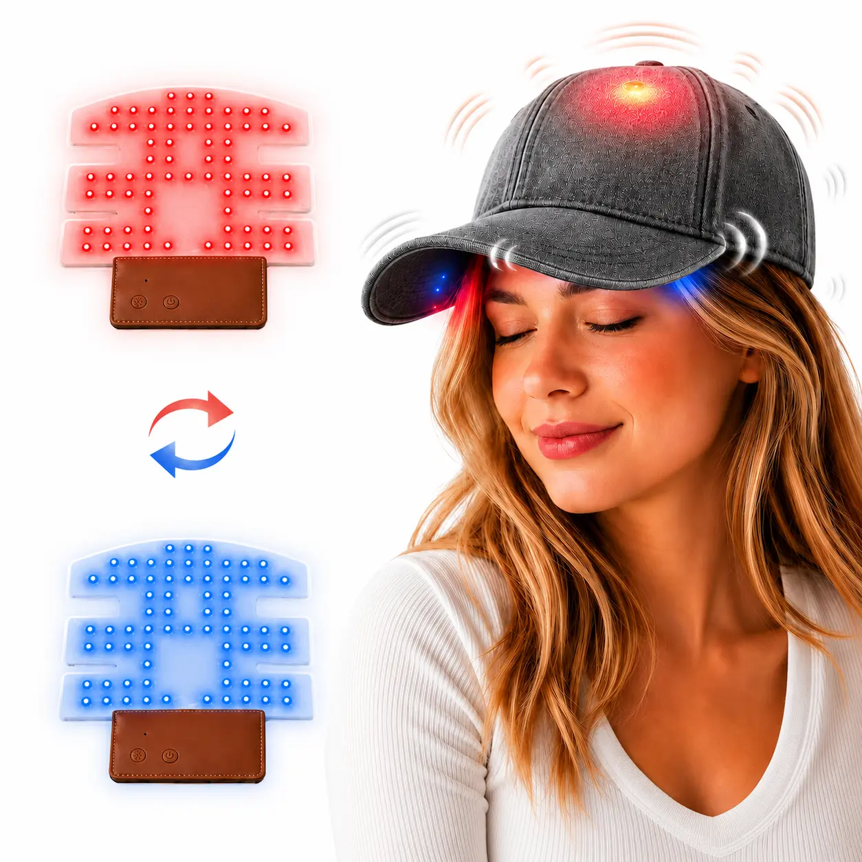 FDA Cleared - Multifunctional Laser Hair Regrowth Cap, Massage Cap, Equipped with 850nm Infrared Light Technology  Promotes Hair Health and Growth  A Convenient Hair Care Solution
