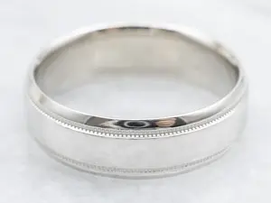 Platinum Milgrain Edge Wedding Band