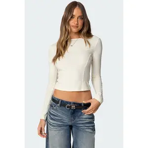 Nikola Ribbed Boat Neck Top