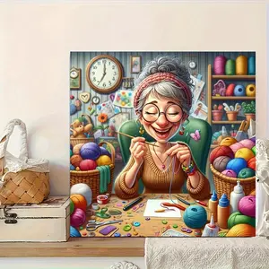 diy 1pc handmade happy grandma 50x50cm diamond painting mosaic kits full round diamond embroidery cross stitch kits for home decor gift