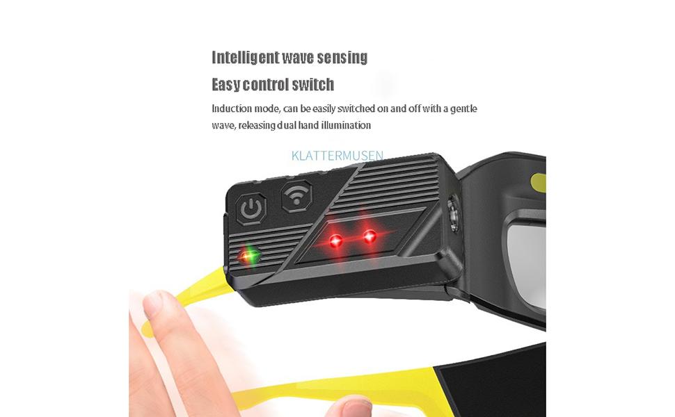 LED glasses rechargeable headlight glasses with motion sensor and touch control, 5 modes USB C lighted glasses for running camping, fishing, cycling, hiking, hands-free lighting glasses