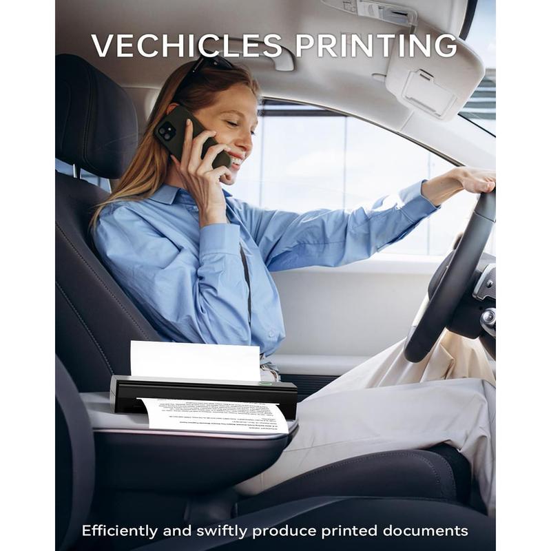 Portable Printer, Wireless Bluetooth Thermal Printer for Travel & Mobile Use, Compatible with iOS, Android, Laptop, Supports 8.5"x11" US Letter & A4 Paper, No Ink Needed, Ideal for Home & Office TikTokShopBlackFriday desktop wireless gadget