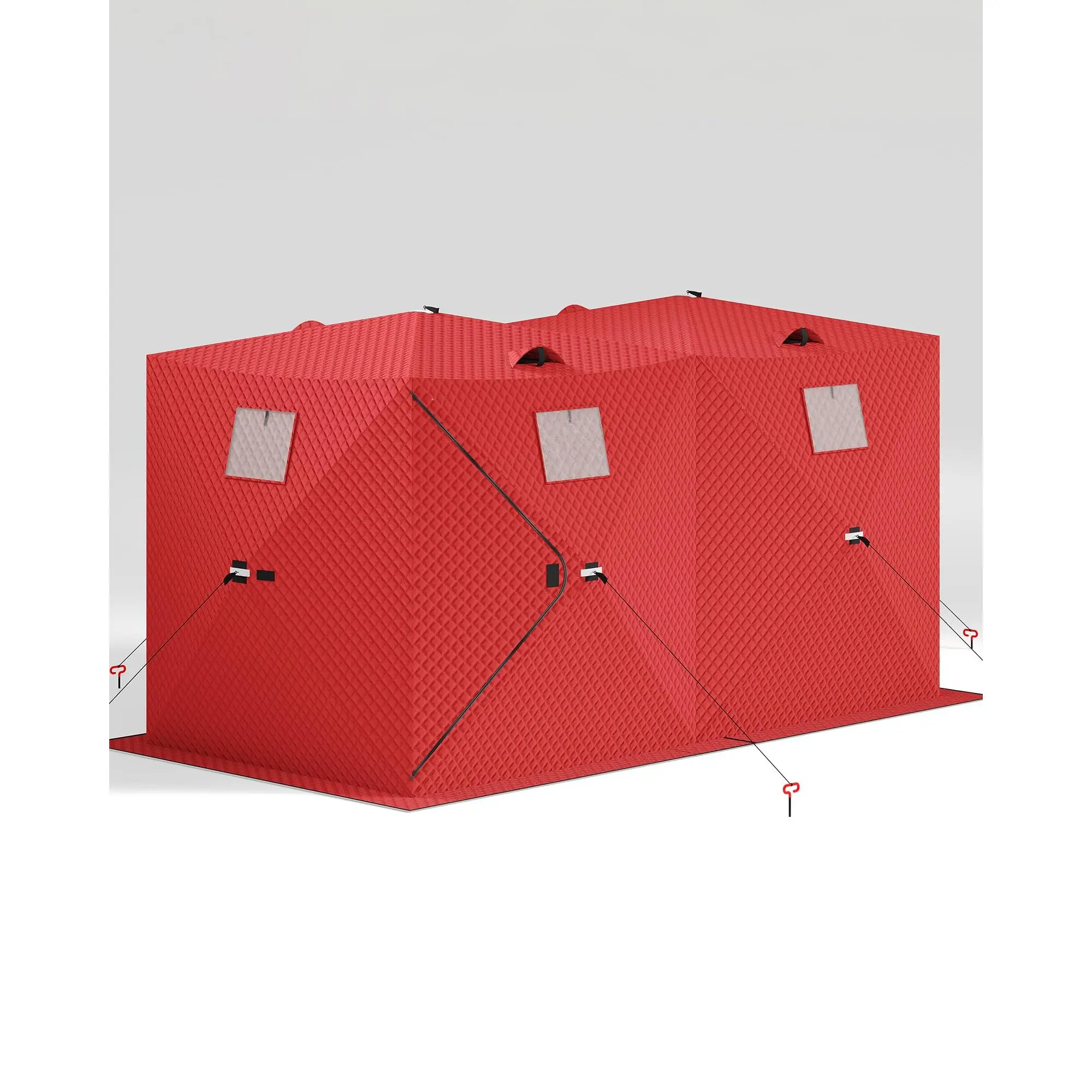 GAOMON Pop-Up Ice Fishing Tent, Portable Ice Fishing Hub-Style Shelter with Insulated & Non-Insulated Options, Multiple Sizes for 2 Persons, Waterproof Oxford Fabric, Includes Anchors, Ropes & Carry Bag