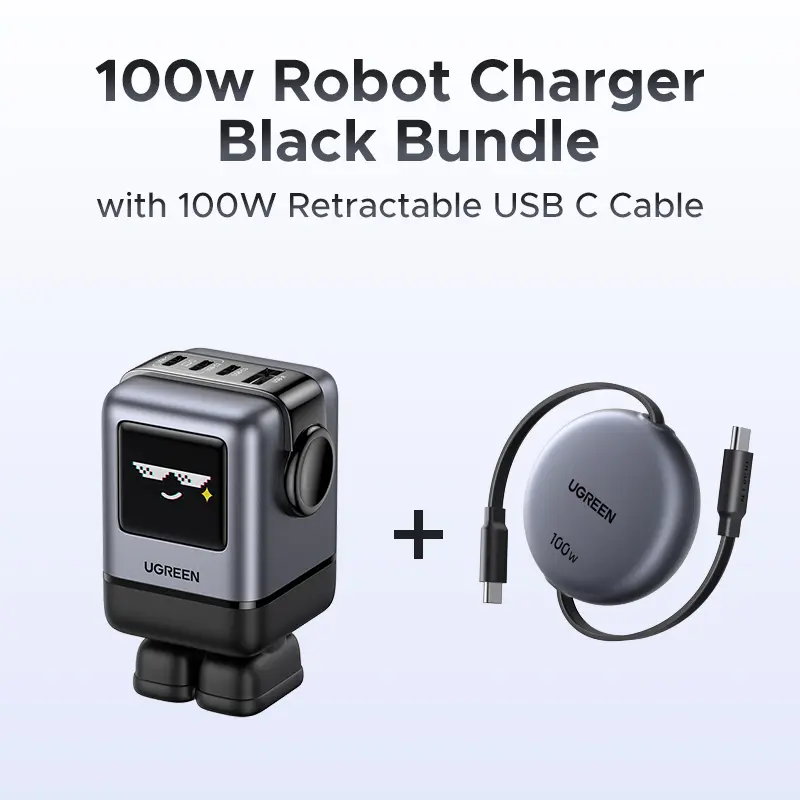 100w Charger with 100W Retractable USB C Cabe