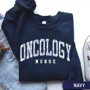 Oncology Nurse Sweatshirt, Blue Floral Oncology Nurse Crewneck, Blue Toile Oncology Nurse Sweater, Nursing School Grad Gift, Oncology RN