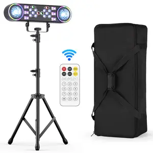 UKING 7 in 1 RGBW LED Stage Lighting System with Stand Remote Multi-Effect Beam Strobe Magic Ball Lights for DJ Party Wedding Events
