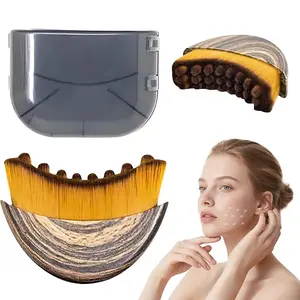 Ergonomic Lymphatic Contour Face Brush for Jawline & Chin – Dry Brushing Massager for Daily Facial Routine, Relaxing Care & Skin Refresh, Designed to Fit Facial Curves (1PCS)