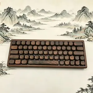 Walnut wood grain keycaps MOA high PBT sublimation compatible with mechanical keyboards 126