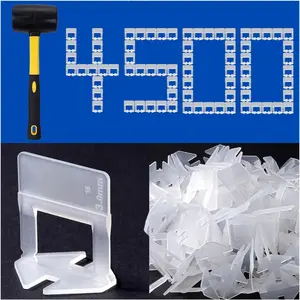 Tile Leveling System Clips Tiles Leveler Spacers Tile Clips 1/8 inch Tile Spacer 4500 count and 16 oz Rubber Mallet Hammer .Tile Tools Set for Professional Ceramic and Stone Installation