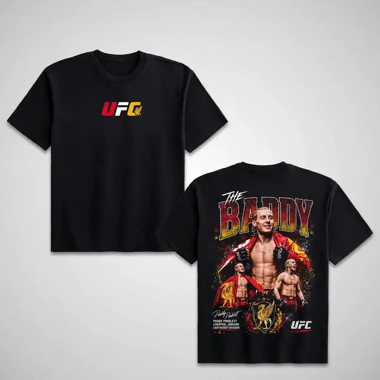 Paddy Pimblett The Baddy MMA Fighter Double-Sided Graphic T-Shirt, Vintage Bootleg Combat Sports Tee, Retro Fight Night Streetwear, Gift for MMA Fans