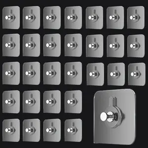 30 pieces of strong adhesive wall hooks, Wall mounted hook - no drilling required, waterproof, plastic hooks, Wall hanging fastener, suitable for kitchen and bathroom, easy to install, perfect for hanging pictures, photo frames, multi-purpose use