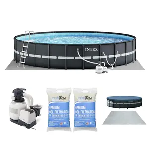 Intex Ultra XTR 26' x 52" Round Above Ground Pool & 2 Pack OptiFlow Filter Sand