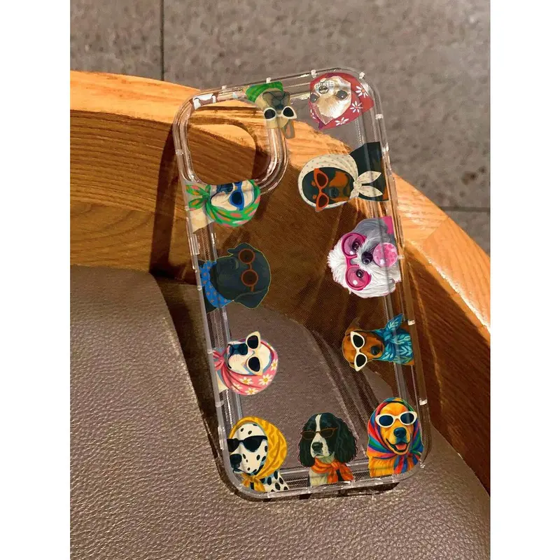 1pc Transparent TPU Soft Rubber Phone Case With Various Dog Patterns, Suitable For IPhone 13/11/17/17pro/16/14/15/15pro/15 Plus/15 Promax/7plus/8plus/X/Xs Max/Xr/11pro/12pro/13pro/14pro/12mini/13mini/11promax summerwins tiktokshopbacktoschool