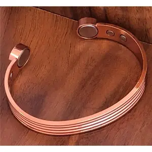 Solid Pure Copper Magnetic Bracelet Arthritis Pain Therapy Energy Power Cuff