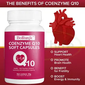 BoRunjk Coenzyme Q10 400mg Softgels High-Absorption Formula 60 Liquid Capsules for Heart Wellness Support Brain Health Boost Energy Immunity