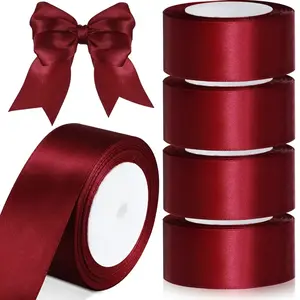 5 Rolls Satin Ribbon 1.57 Inch X 120 Yards, Double Face Satin Ribbon for Flower Bouquet Wrap, Wedding Invitations, Christmas Gifts, DIY Crafts