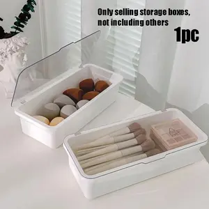 Transparent Makeup Brush Storage Box, Large Capacity Dust-Proof Cover, Home Desktop Organizer for Beauty Eggs and Eyeshadow Brushes