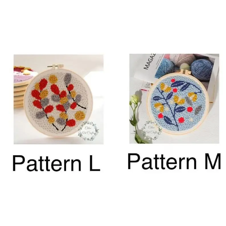 Punch Needles Start Kit, Beginner Punch Needle Kit with Adjustable Punch Needle, Punch Needle Kit with Yarn, All Materials Included Punch Needles Start Kit, Beginner Punch Needle Kit with Adjustable Punch Needle, Punch Needle Kit with Yarn, All Materials Included