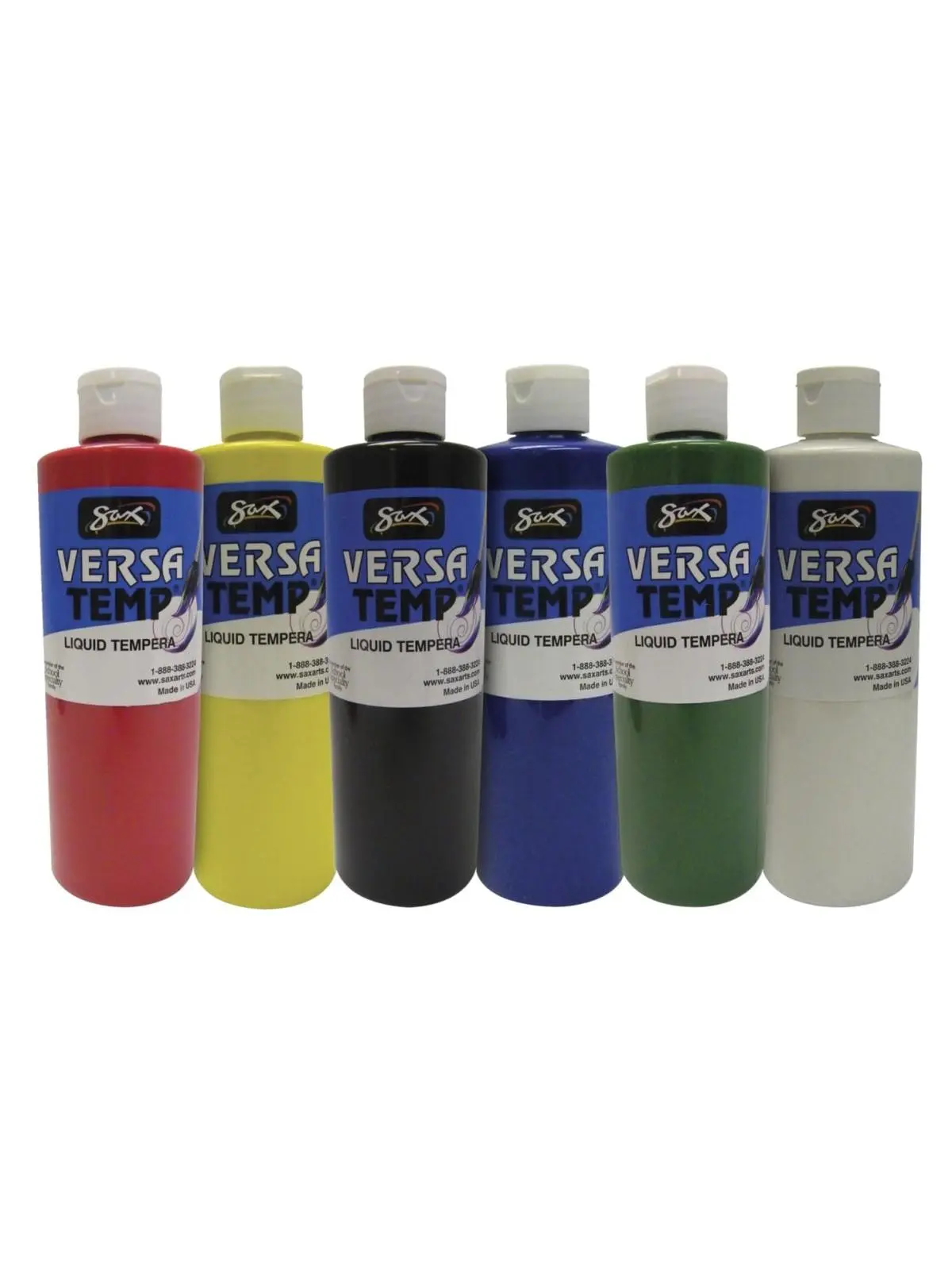 Sax 1587650 Versatemp Liquid Tempera Set, Assorted Colors, 6 Pints - Set of 6