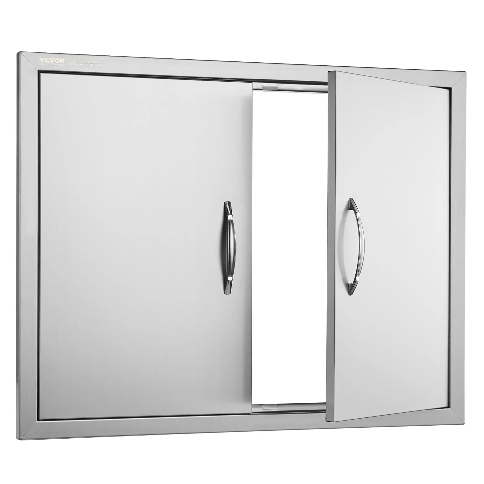 【summerfinds】VEVOR BBQ Access Door, 31W x 24H Inch Double Outdoor Kitchen Door, Stainless Steel Flush Mount Door, Double Wall Vertical Door with Handles and Hooks, for BBQ Island, Grilling Station, Outside Cabinet