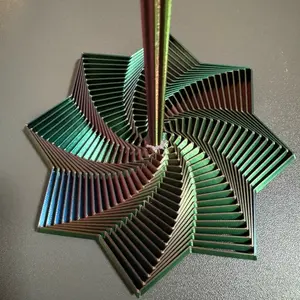 3D Printed Expandable Fidget Sensory Star - Red, Green, Blue Colors, Stress & Anxiety Relief Tool, Sensory Spiral with Handle, Hypnotizing Satisfying Visual Effect Fidget Star Toy